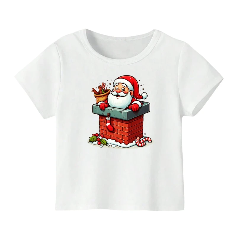 تی شرت آستین کوتاه بچگانه مدل بابانوئل کریسمس کد 27