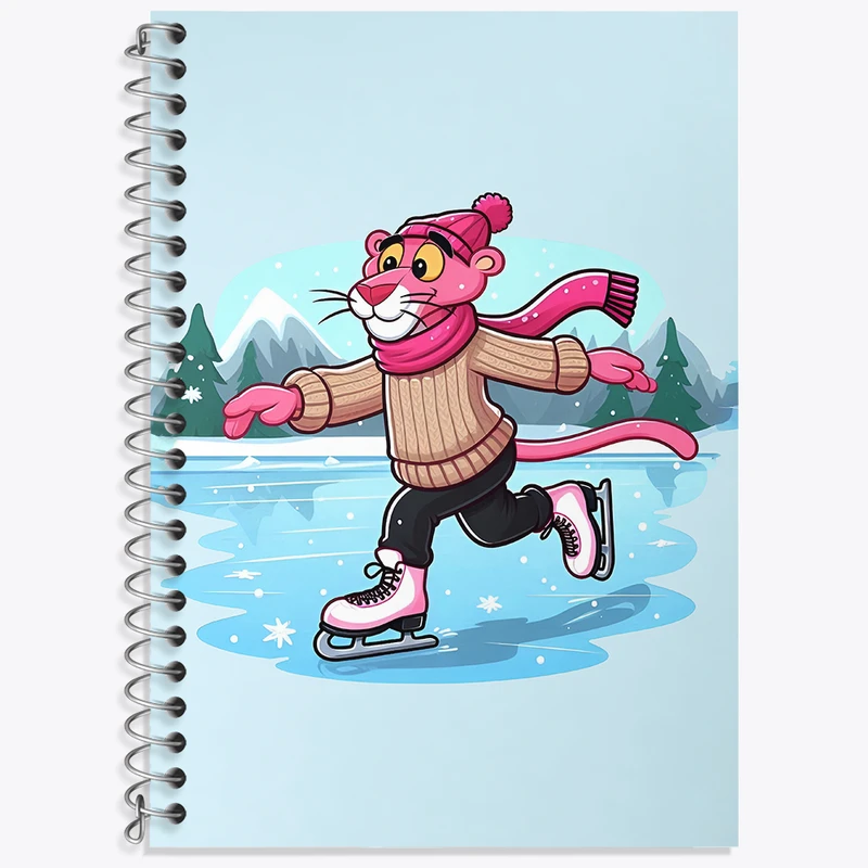 دفتر زبان 50 برگ خندالو مدل دو خط طرح پلنگ صورتی (Pink Panter) کد N5583