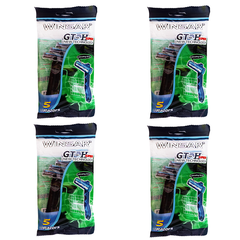خود تراش وینسار مدل GT-H SUPER چهار بسته 5 عددی