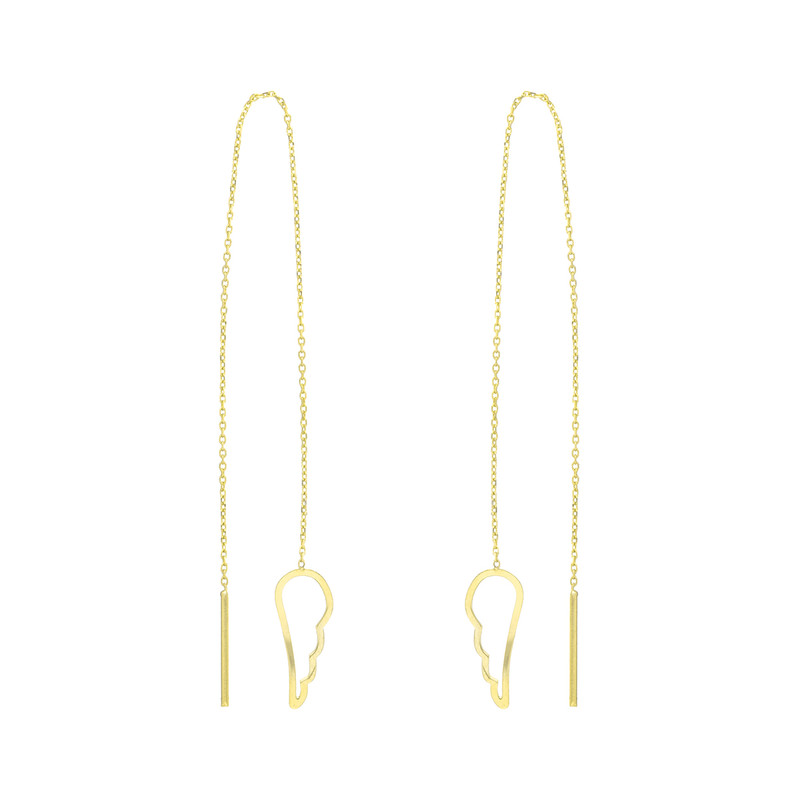 گوشواره طلا 18 عیار زنانه ترابی گالری مدل بخیه ای پر کد GE004