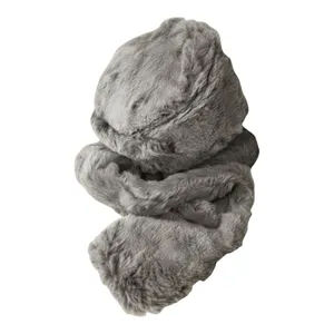 ست کلاه و شال گردن زنانه مدل روس خز ساده zh118