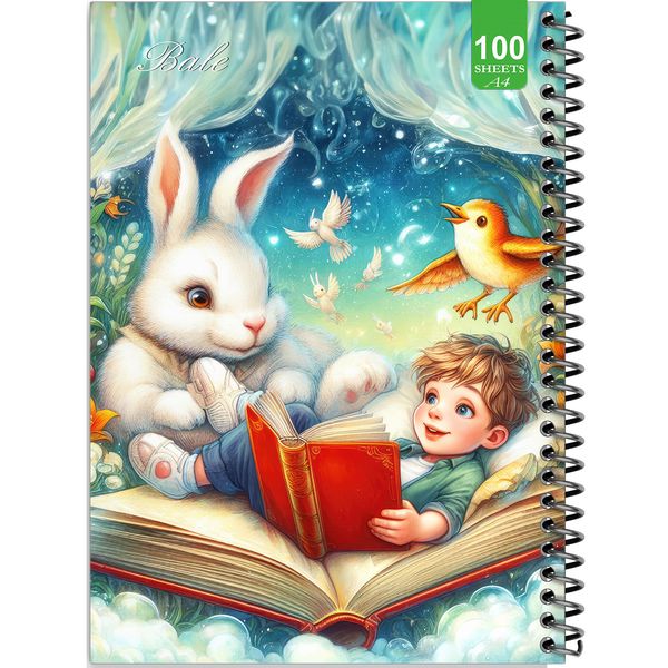 دفتر نقاشی 100 برگ بله طرح فانزی کتابخوانی کد A4-N70