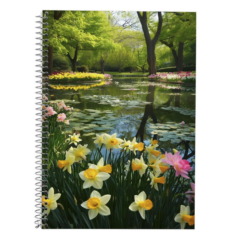 دفتر زبان 50 برگ مدوپد مدل سه خط طرح بهار کد DF13382