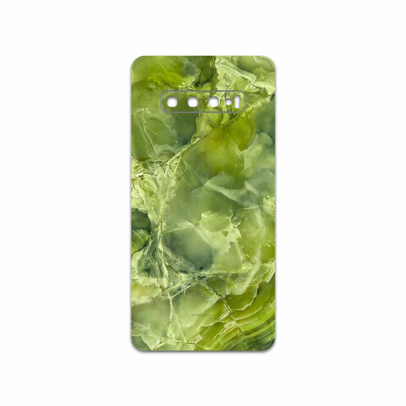 برچسب پوششی ماهوت مدل Green Crystal Marble مناسب برای گوشی موبایل سامسونگ Galaxy S10 Plus