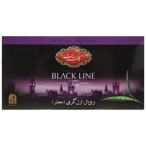 چای سیاه کیسه ای گلستان رویال ارل گری پک 25 عددی چای سیاه کیسه ای گلستان رویال ارل گری پک 25 عددی