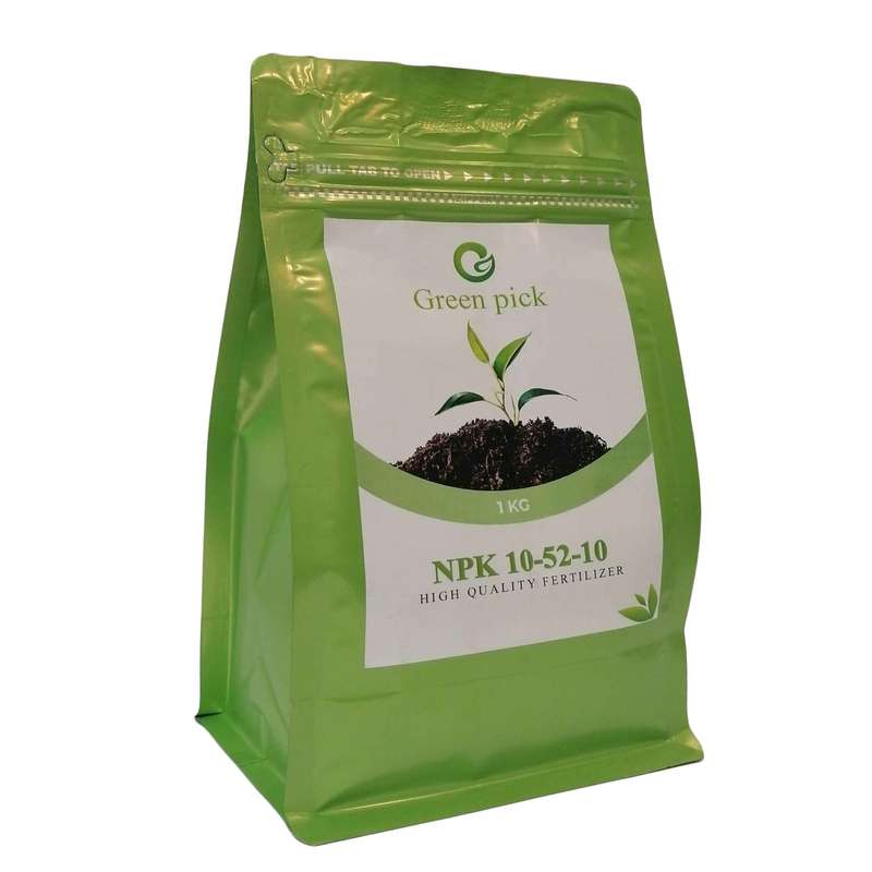 کود کامل فسفر بالا گرین پیک مدل NPK 10-52-10 وزن یک کیلوگرم کود کامل فسفر بالا گرین پیک مدل NPK 10-52-10 وزن یک کیلوگرم