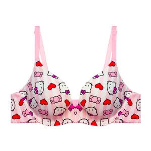 سوتین اسفنجی  زنانه مدل لیزری دکلته جکدار طرح کیتی کد 3194