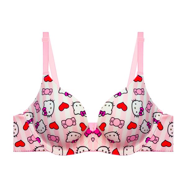 سوتین اسفنجی  زنانه مدل لیزری دکلته جکدار طرح کیتی کد 3194