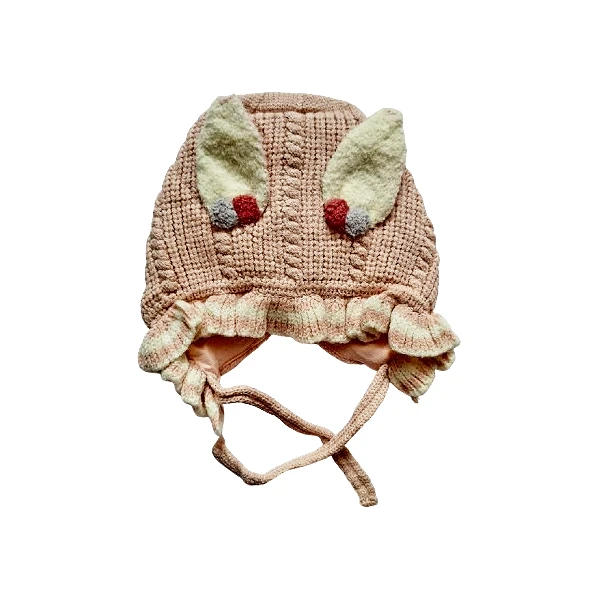 کلاه بافتنی دخترانه مدل خرگوشی