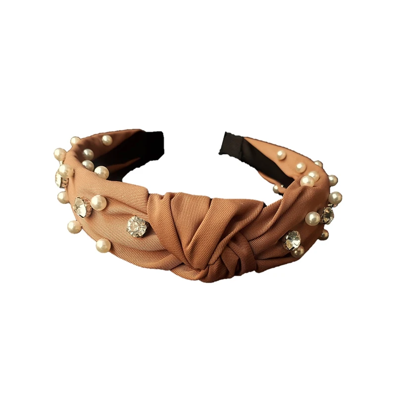 تل مو زنانه مدل جواهردوزی گره دار با تزیین سنگ و مروارید 