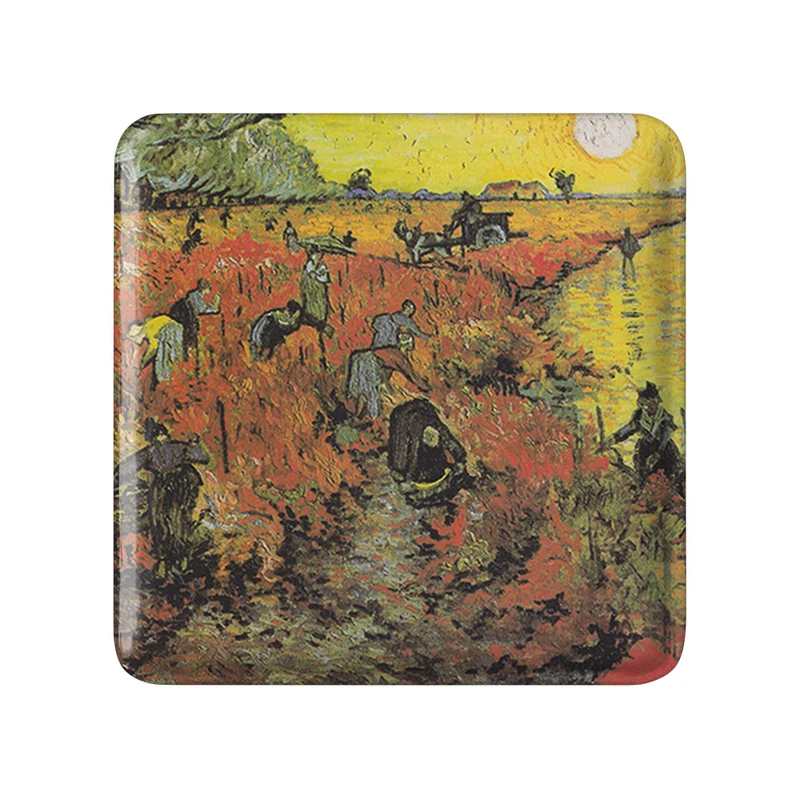 مگنت خندالو طرح تاکستان سرخ ونسان ونگوگ (Van Gogh) مدل مربعی کد 36804