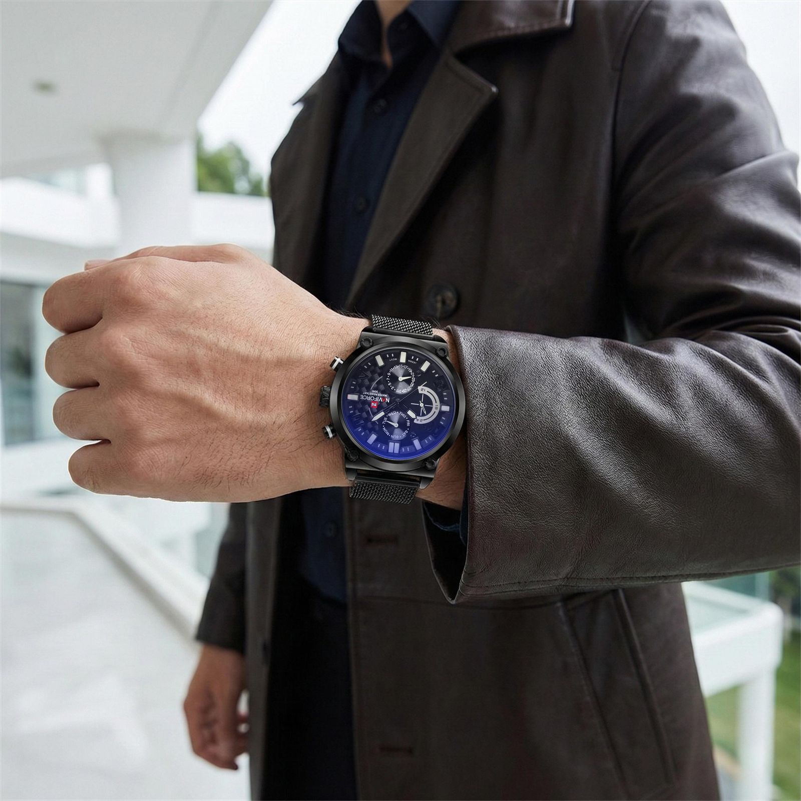 ساعت مچی عقربه‌ای کوارتز مردانه نیوی فورس مدل NF9068M-BBW -  - 2