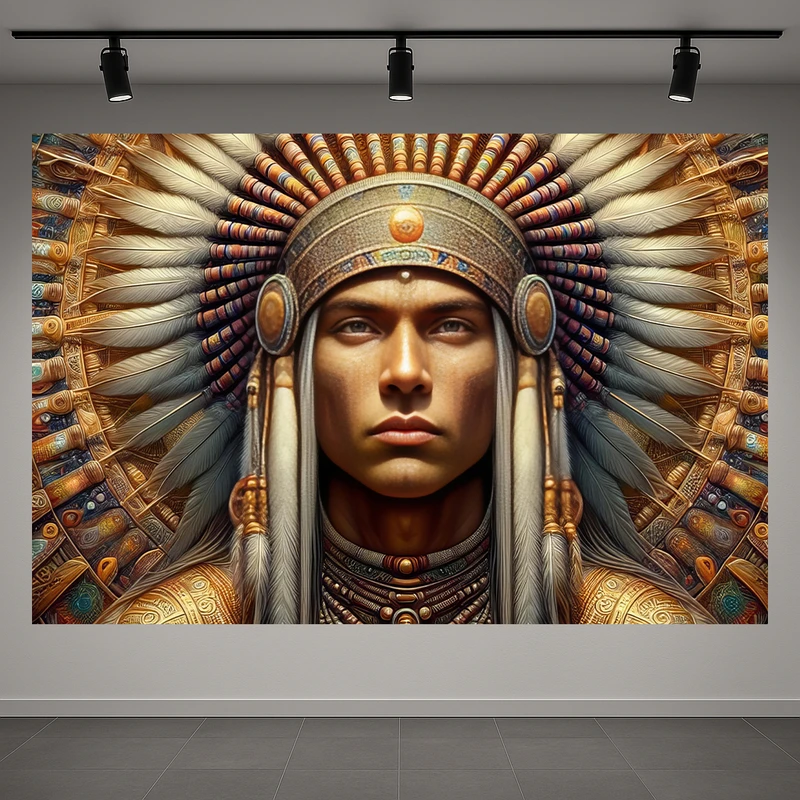 تابلو بوم طرح مخمل سرخپوست مدل بومی کد AR3060422