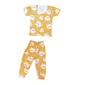 ست تی شرت و شلوار نوزادی مدل گربه 001