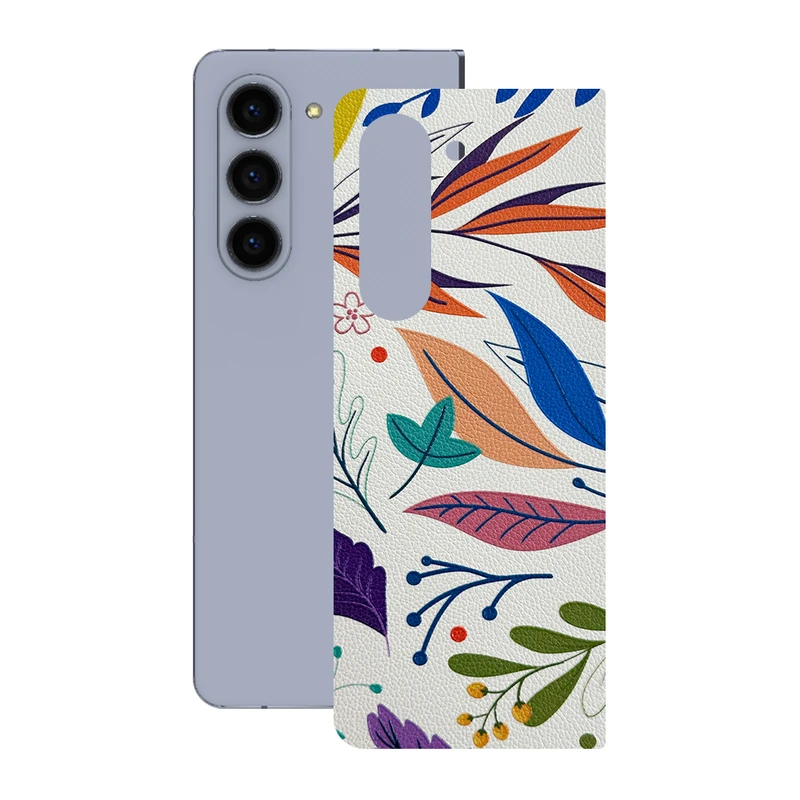 برچسب پوششی ریمکس مدل Leth طرح برگ مناسب برای گوشی موبایل سامسونگ Galaxy Z Fold5