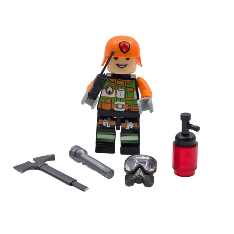 فیگور ناب سل مدل آتش نشان همراه با لوازم جانبی ارتفاع 7 سانتی متر مجموعه 6 عددی