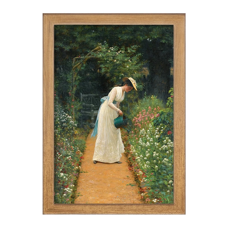 تابلو خندالو مدل نقاشی باغ بانوی من اثر ادموند بلر لیتون کد F12472