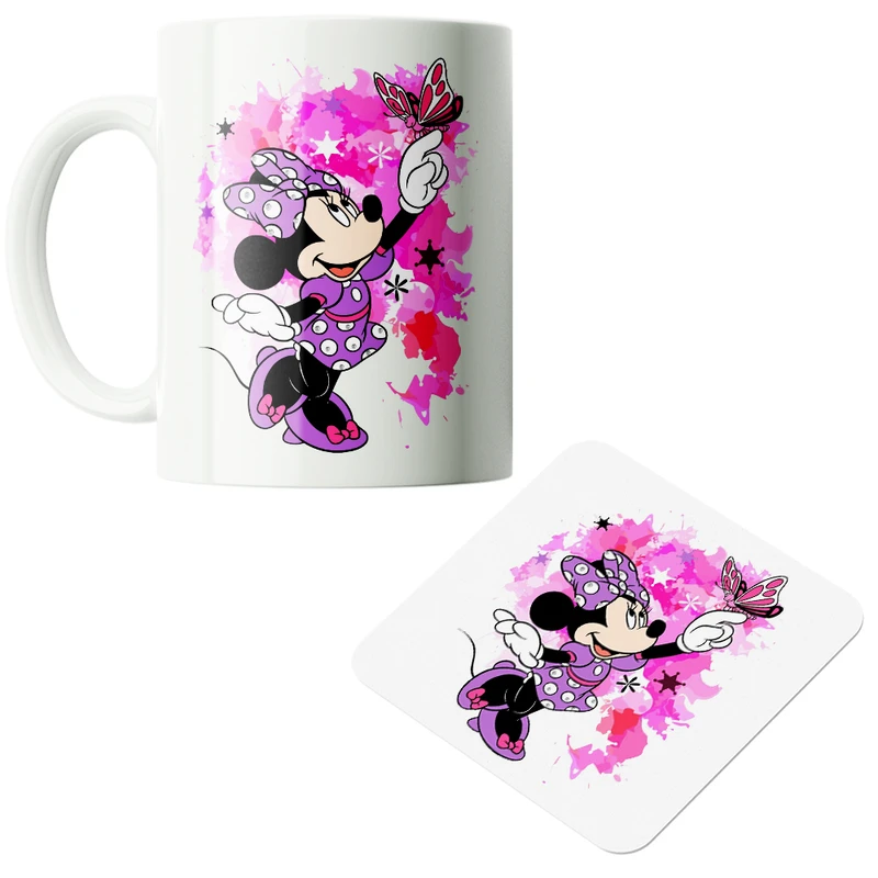 ماگ پاد آفرین مدل کارتونی میکی موس کیوت فانتزی بامزه کد PZ362 به همراه زیرلیوانی