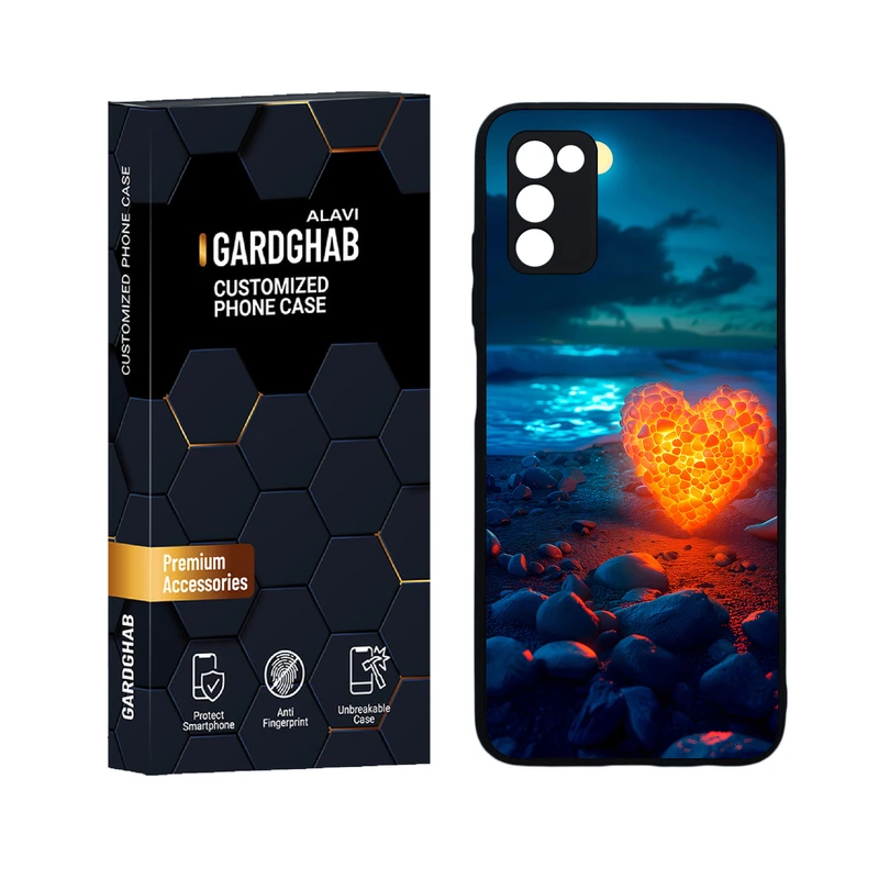 کاور گارد قاب علوی دورژله ای مدل عاشقانه مناسب برای گوشی موبایل سامسونگ Galaxy A03s