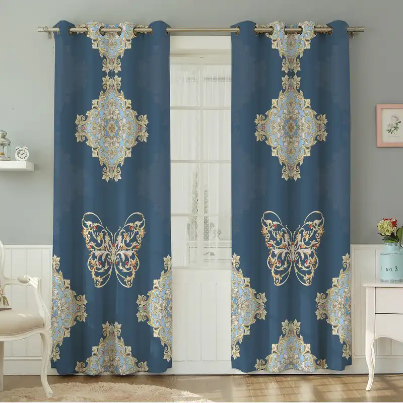 پرده نیروانا طرح سنتی مدل مخمل کد 5064 سایز 140×280 سانتی متر