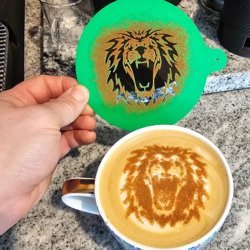 شابلون تزیین قهوه مدل شیر