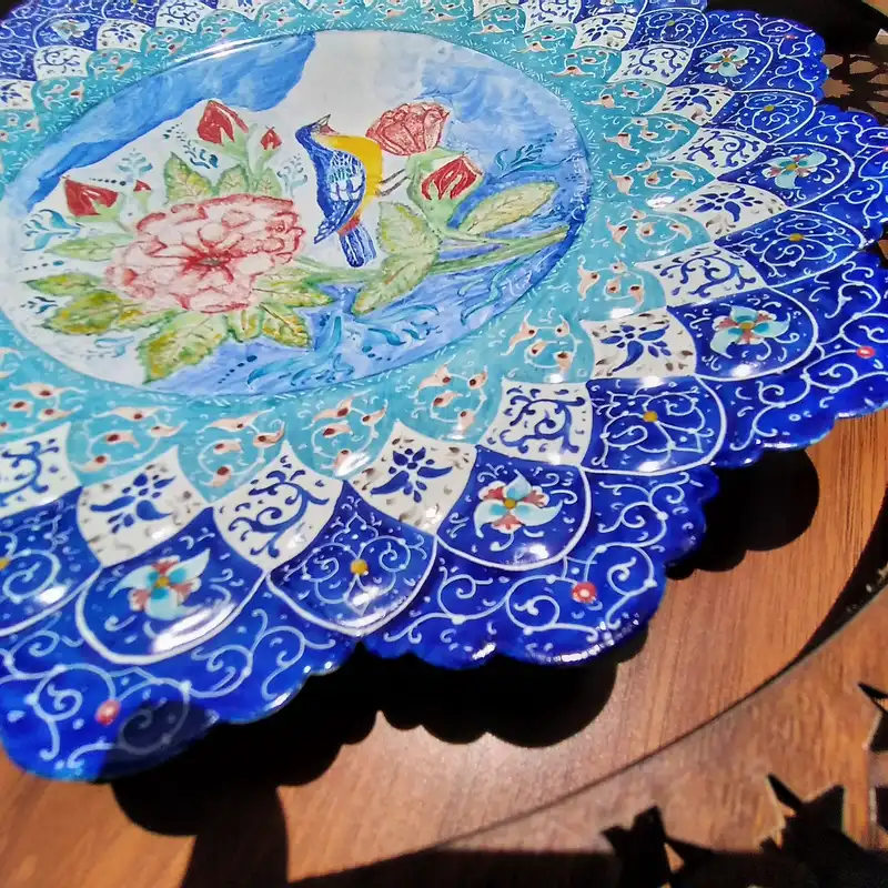 بشقاب میناکاری مدل گل کد 1214