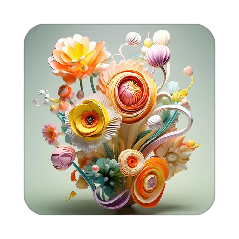 زیر لیوانی کاکتی طرح گل مدل mp19420