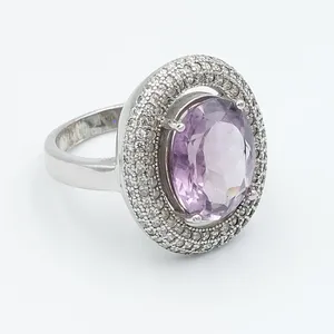 انگشتر نقره زنانه مدل آمیتیست کد 20567