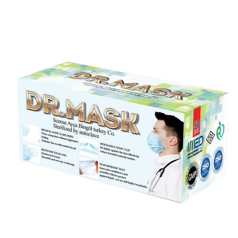 ماسک تنفسی دکتر ماسک ، مدل سه لایه مجموعه 50 عددی ماسک تنفسی دکتر ماسک ، مدل سه لایه مجموعه 50 عددی