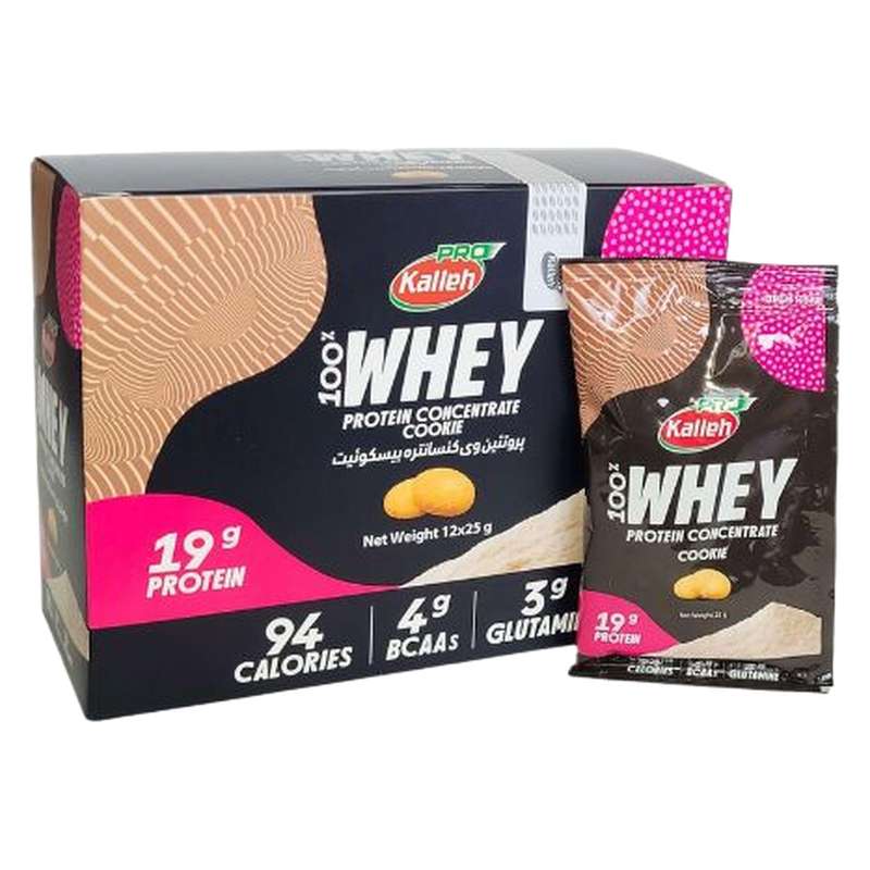 پودر پروتئین وی با طعم بیسکوئیت کاله پرو - 25 گرم بسته 12 عددی