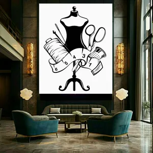 تابلو بوم طرح مخمل مزون و خیاطی مدل دوخت لباس کد GR1754