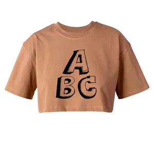 کراپ‌تاپ آستین کوتاه زنانه مدل حروف کد K211 k