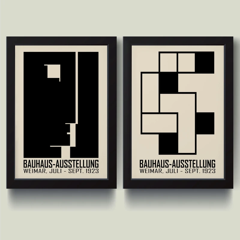 تابلو مدل دکوراتیو Bauhaus ausstellung کد S0608-b مجموعه 2 عددی