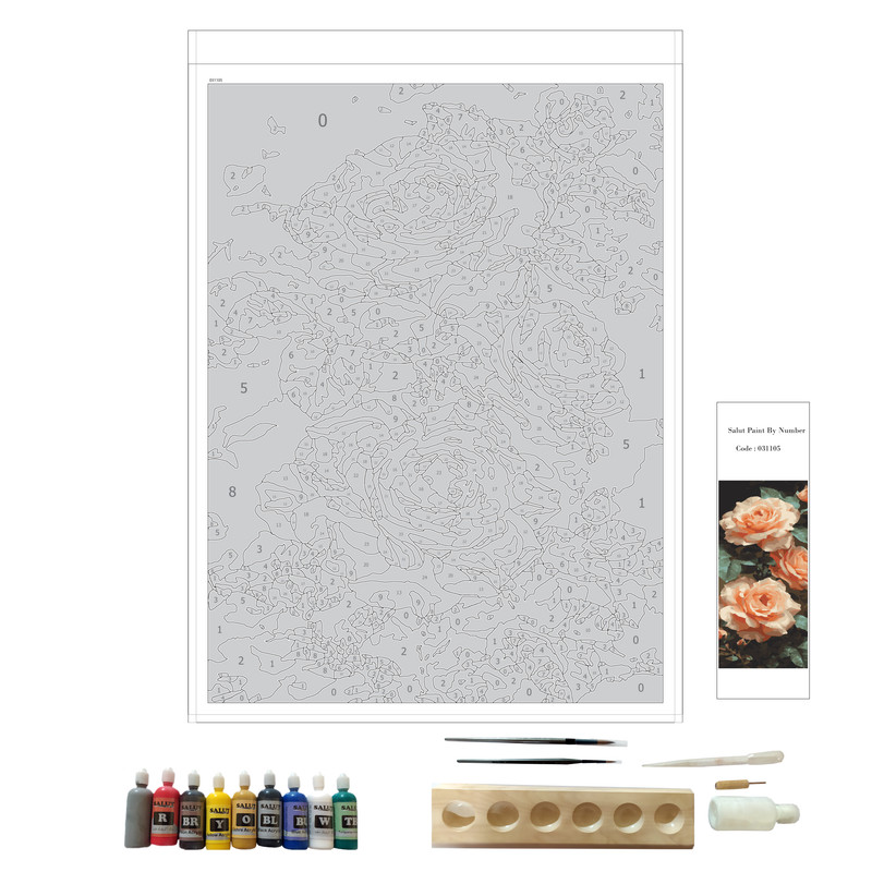 بسته رنگ آمیزی سالوت مدل آکرولیک کد 031105 مجموعه 18 عددی