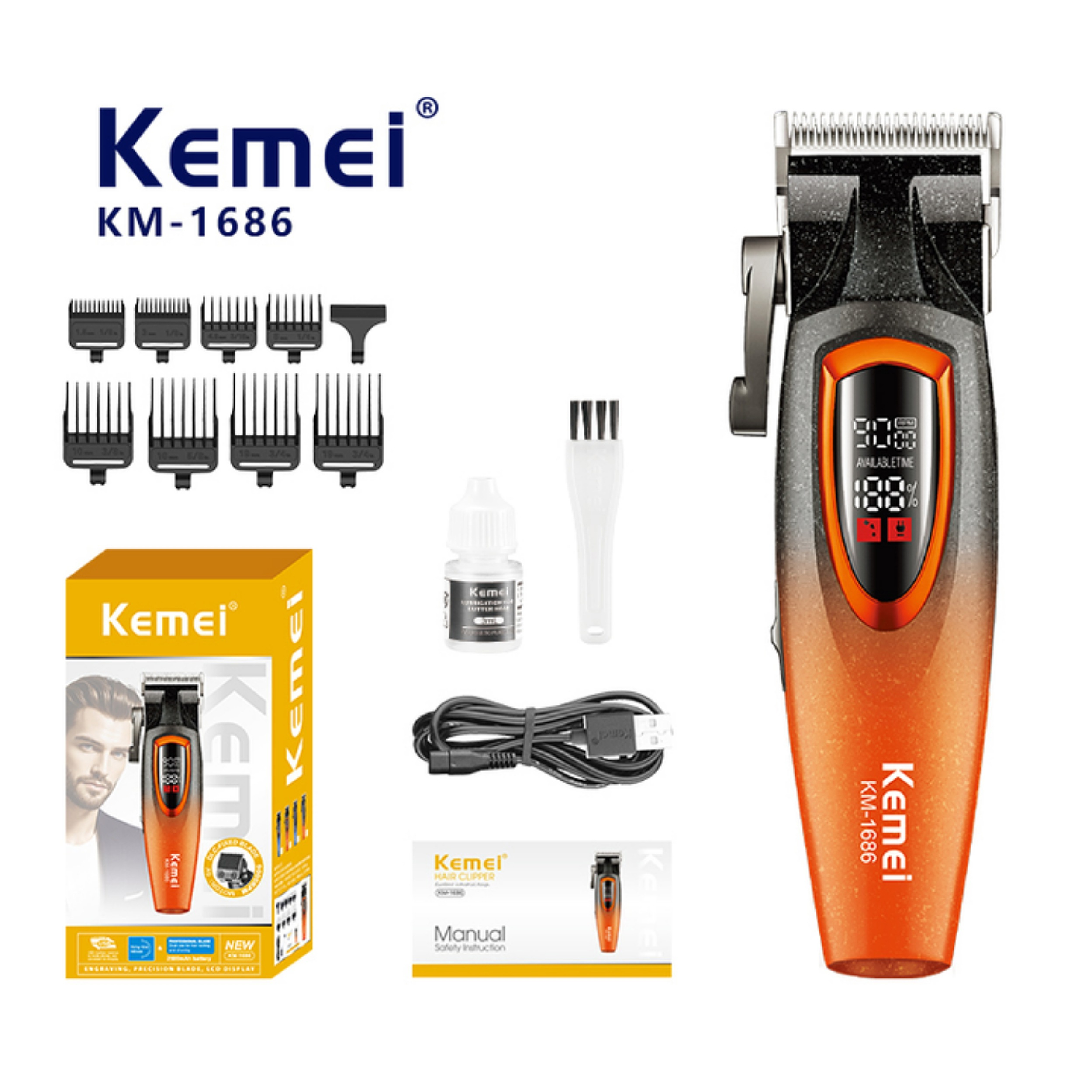 ماشین اصلاح موی سر و صورت شارژی کیمی مدل km-1686 ماشین اصلاح موی سر و صورت شارژی کیمی مدل km-1686