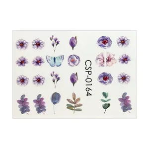 لنز ناخن مدل گل کد 164