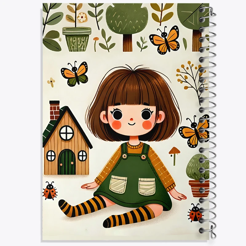 دفتر شطرنجی 50 برگ خندالو طرح دخترانه کیوت کد N5375