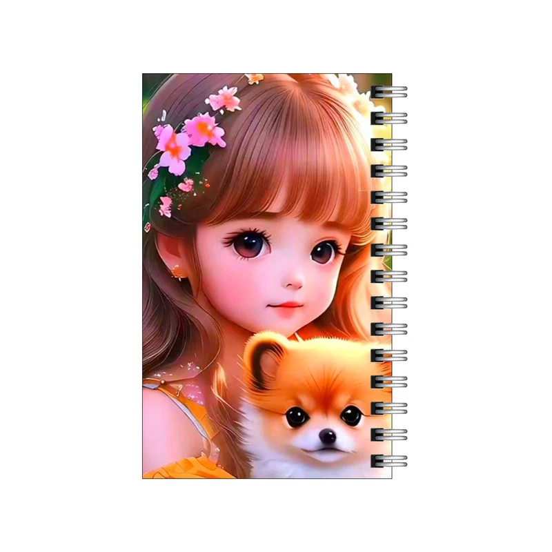 دفترچه یادداشت مدل to do list طرح دختر و تاج گل و هاپو کد 0885419