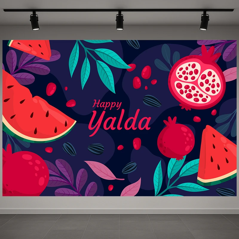 تابلو بوم طرح مخمل تبریک شب یلدا مدل هندوانه و انار کد AR3059562