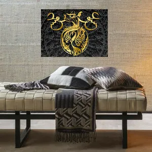 تابلو شاسی طرح مخمل رقص سماع و سیمرغ مدل عشق و هیچ کد AR31074