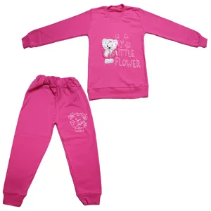 ست سویشرت و شلوار دخترانه مدل خرس رنگ صورتی