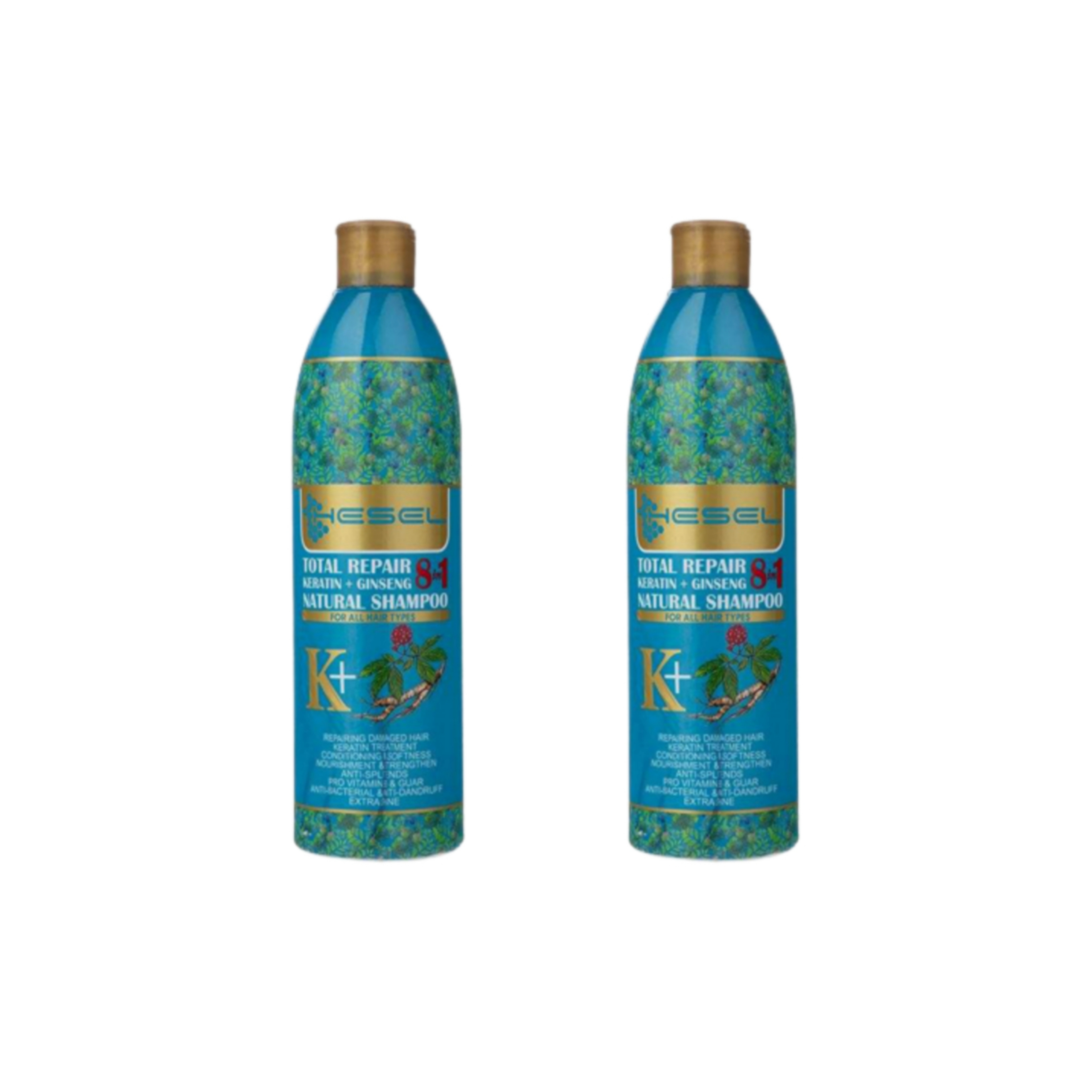 شامپو تقویت کننده و ترمیم کننده مو هسل مدل Keratin Ginseng حجم 400 میلی لیتر بسته 2 عددی