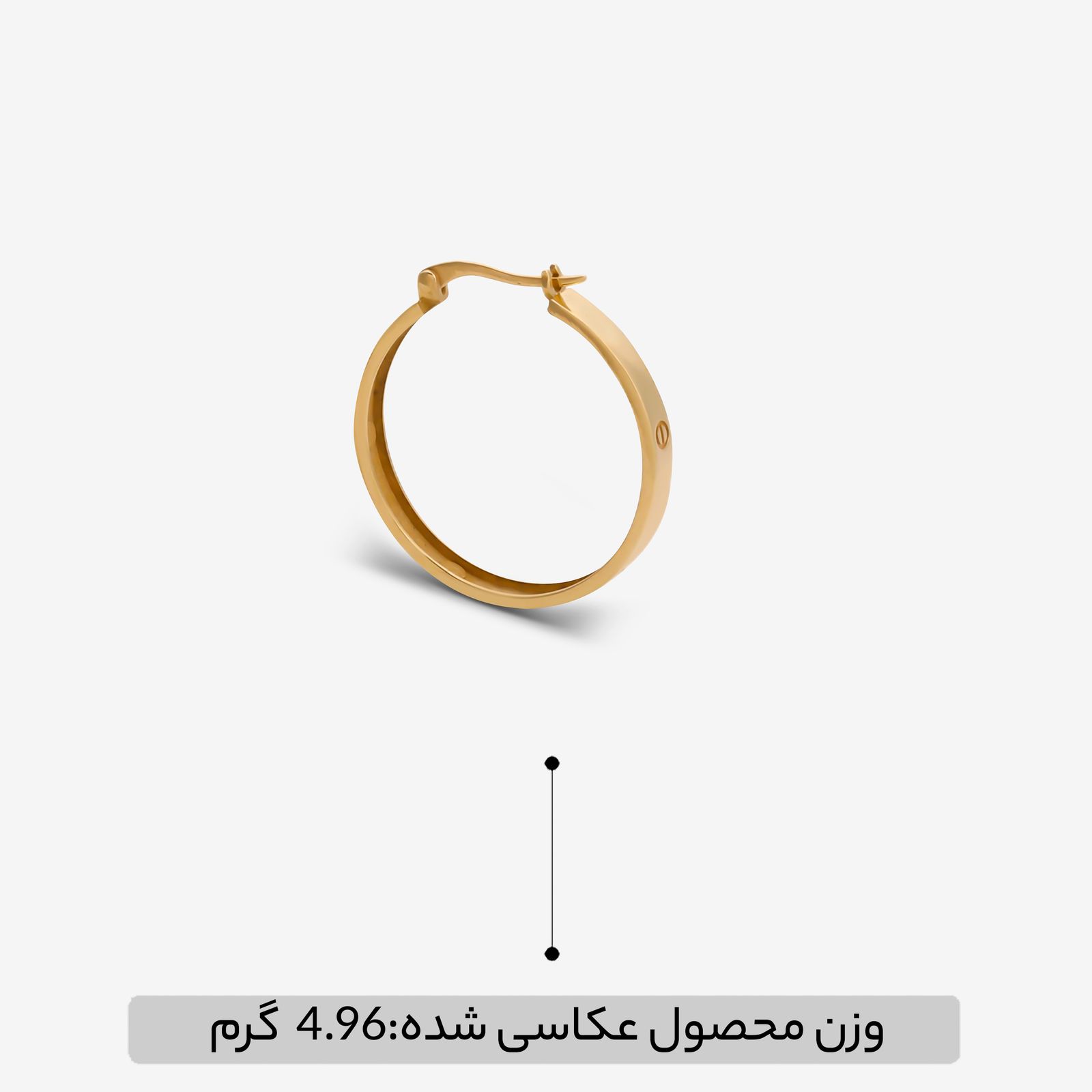 گوشواره حلقه‌ای طلا 18 عیار زنانه با طرح کارتیه لاو گلدم مدل E244001 -  - 5