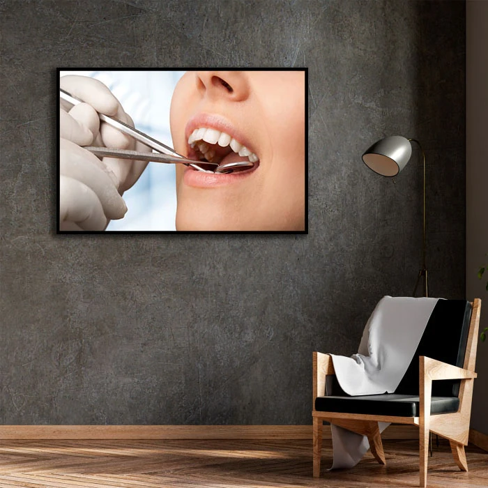 تابلو نوری بکلیت طرح دندانپزشکی مدل B-D2103 فریم مشکی