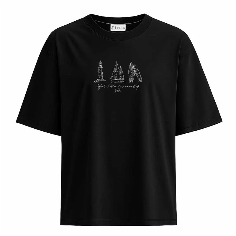 تی‌شرت آستین کوتاه زنانه ایپلیک زی مدل پشت چاپ کد IP17.3