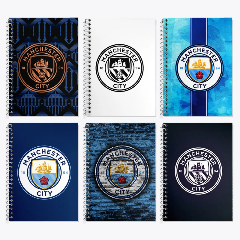 دفتر زبان 50 برگ خندالو مدل دو خط طرح منچسترسیتی کد 353 مجموعه 6 عددی