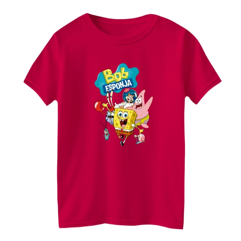 تی شرت آستین کوتاه بچگانه مدل باب اسفنجی و دوستان