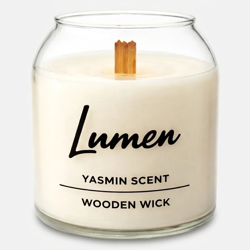 شمع لیوانی معطر مدل LUMEN-02 با رایحه گل یاسمن زمان اتمام ۹۰ ساعت