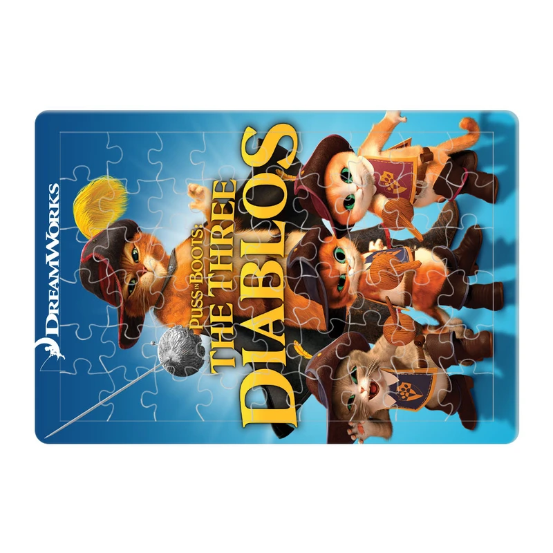 پازل 54 تکه هومرو مدل PL266 طرح انیمیشن گربه چکمه پوش