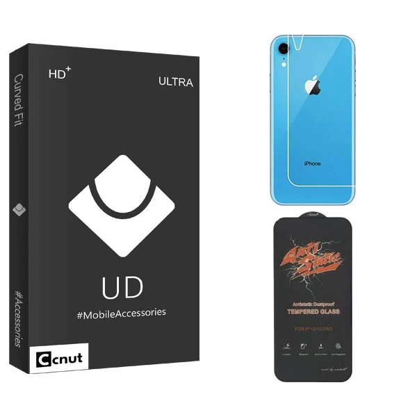 محافظ صفحه نمایش کوکونات مدل UDB  ANTI-STATIC مناسب برای گوشی موبایل اپل iPhone XR  به همراه محافظ پشت گوشی